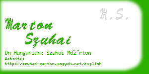 marton szuhai business card